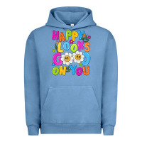 Pigment Pebble Blue happy looks good on you Urban Hoodie - NancyCooperArtShop
