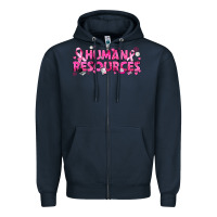Navy Breast Cancer Human Resources Zipper Hoodie - texasbilliewilder