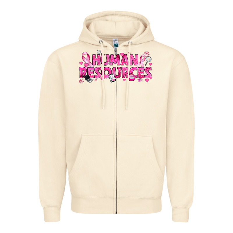 Breast Cancer Human Resources Zipper Hoodie by texasbilliewilder | Teevron
