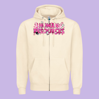 Breast Cancer Human Resources Zipper Hoodie Designed By Texasbilliewilder