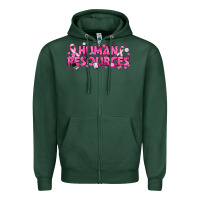 Sports Green Breast Cancer Human Resources Zipper Hoodie - texasbilliewilder