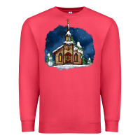 Cardinal Christmas church and snow Premium Sweatshirt - AdoDesignShop