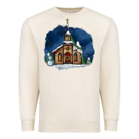 Sandshell Christmas church and snow Premium Sweatshirt - AdoDesignShop