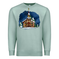 Seafoam Christmas church and snow Premium Sweatshirt - AdoDesignShop