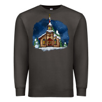 Christmas Church And Snow Premium Sweatshirt | Teevron