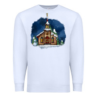 White Christmas church and snow Premium Sweatshirt - AdoDesignShop