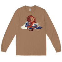 Toasted Coconut asian dragon and ocean waves Long Sleeve Tee - RanaPortraitStore