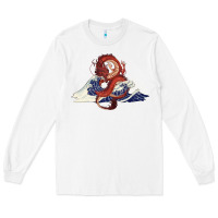 White asian dragon and ocean waves Long Sleeve Tee - RanaPortraitStore