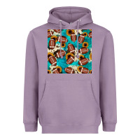 Lavender football turquoise cowhide sunflower seamless pattern Heavyweight Hoodie - JahusDesignShop