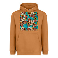 Meerkat football turquoise cowhide sunflower seamless pattern Heavyweight Hoodie - JahusDesignShop