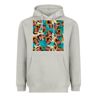 Moon Dust football turquoise cowhide sunflower seamless pattern Heavyweight Hoodie - JahusDesignShop