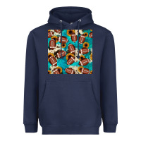 Navy football turquoise cowhide sunflower seamless pattern Heavyweight Hoodie - JahusDesignShop