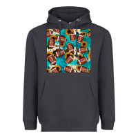 Smoke football turquoise cowhide sunflower seamless pattern Heavyweight Hoodie - JahusDesignShop
