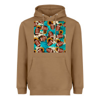 Toasted Coconut football turquoise cowhide sunflower seamless pattern Heavyweight Hoodie - JahusDesignShop