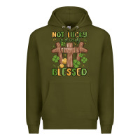 Army Green not lucky just really blessed malia Premium Hoodie - MaliasSmallBusiness