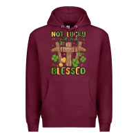 Burgundy not lucky just really blessed malia Premium Hoodie - MaliasSmallBusiness