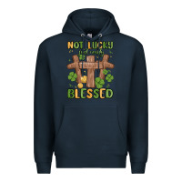 Navy not lucky just really blessed malia Premium Hoodie - MaliasSmallBusiness