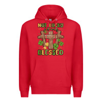 Red not lucky just really blessed malia Premium Hoodie - MaliasSmallBusiness