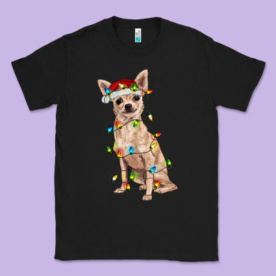 Chihuahua With Christmas Lights Classic Tee Designed By Ranaportraitstore