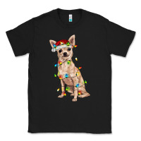 Black Chihuahua with christmas lights Classic Tee - RanaPortraitStore