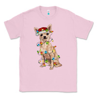 Bubblegum Pink Chihuahua with christmas lights Classic Tee - RanaPortraitStore