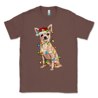 Chestnut Chihuahua with christmas lights Classic Tee - RanaPortraitStore