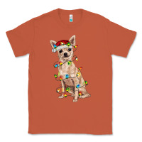 Copper Chihuahua with christmas lights Classic Tee - RanaPortraitStore