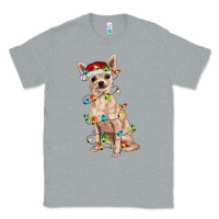 Heather Grey Chihuahua with christmas lights Classic Tee - RanaPortraitStore