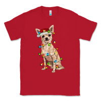 Red Chihuahua with christmas lights Classic Tee - RanaPortraitStore