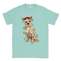 Seafoam Chihuahua with christmas lights Classic Tee - RanaPortraitStore