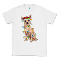White Chihuahua with christmas lights Classic Tee - RanaPortraitStore