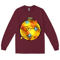 Burgundy christmas softball Long Sleeve Tee - Zillion Design Studio