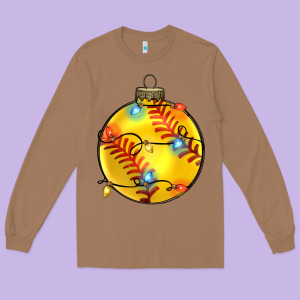 Christmas Softball Long Sleeve Tee Designed By Zillion Design Studio