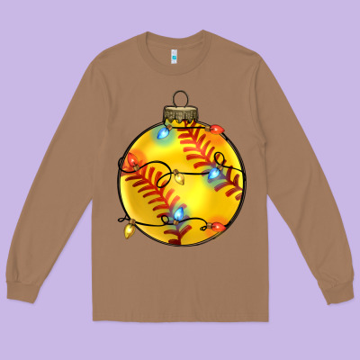 Christmas Softball Long Sleeve Tee Designed By Zillion Design Studio