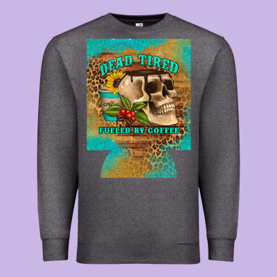 Dead Tired Fueled By Coffee 12 Oz Can Cooler (regular) Premium Sweatshirt Designed By Artiststas