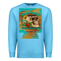 Ocean Blue dead tired fueled by coffee 12 oz can cooler (regular) Premium Sweatshirt - Artiststas