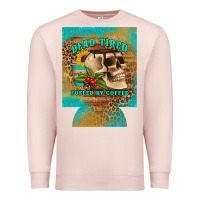 Pale Pink dead tired fueled by coffee 12 oz can cooler (regular) Premium Sweatshirt - Artiststas