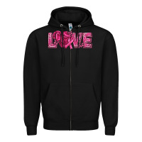 Black Breast Cancer Love Zipper Hoodie - texasbilliewilder