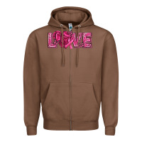Chestnut Breast Cancer Love Zipper Hoodie - texasbilliewilder