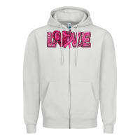 Dove Grey Breast Cancer Love Zipper Hoodie - texasbilliewilder