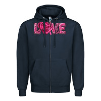 Breast Cancer Love Zipper Hoodie | Teevron