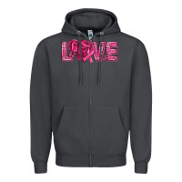 Smoke Breast Cancer Love Zipper Hoodie - texasbilliewilder