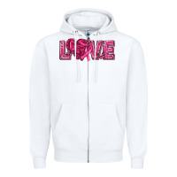White Breast Cancer Love Zipper Hoodie - texasbilliewilder