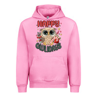 Fuchsia Pink happy owlidays Urban Hoodie - MaliasSmallBusiness