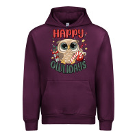 Mauve Wine happy owlidays Urban Hoodie - MaliasSmallBusiness