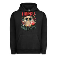 Pigment Black happy owlidays Urban Hoodie - MaliasSmallBusiness