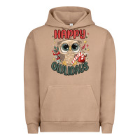 Pigment Burro happy owlidays Urban Hoodie - MaliasSmallBusiness