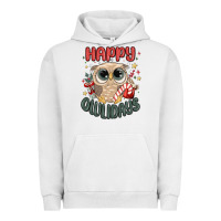 Pigment Lunar Rock happy owlidays Urban Hoodie - MaliasSmallBusiness