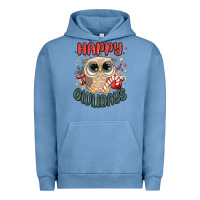 Pigment Pebble Blue happy owlidays Urban Hoodie - MaliasSmallBusiness