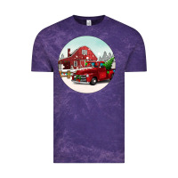 Cloud Purple Christmas farm Christmas Vintage Tee - BarkalooDesign